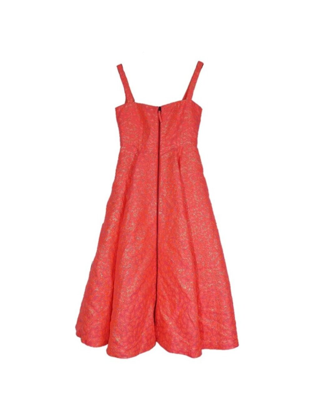 Dior Jacquard Dress Sleeveless Long Neon Coral Pink 36